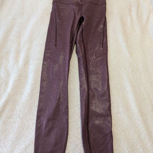 Lululemon Wunder Train Foil Tight Red Merlot 25" w/Pockets Free shipping! - Picture 9 of 13